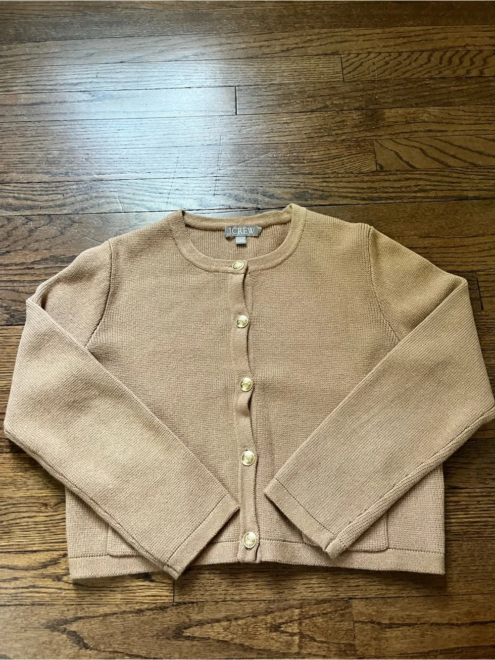 J. Crew Women's Camel Knit Button-Front Cardigan